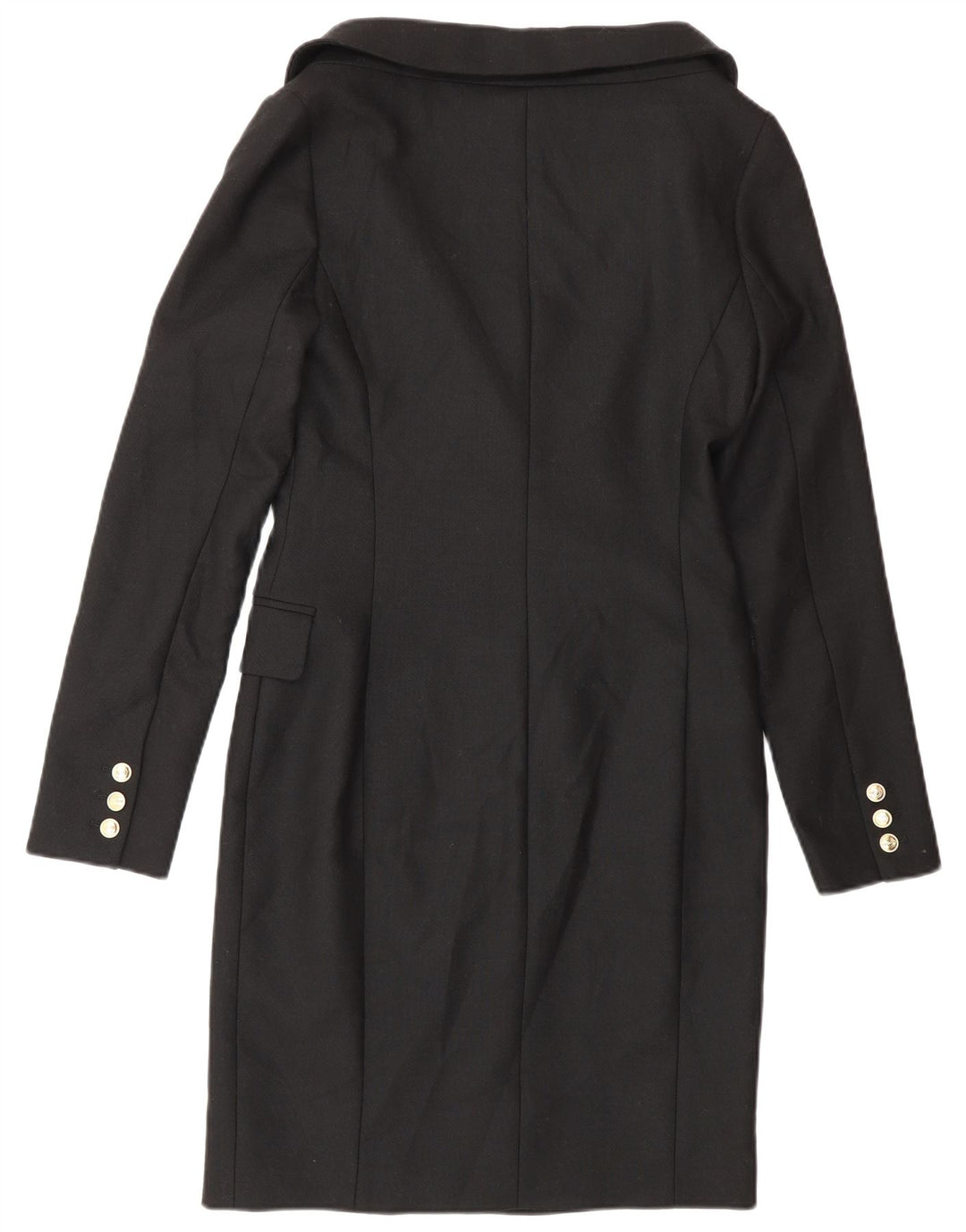 Karen Millen Womens Double Breasted Coat UK 8 Small Black Polyester