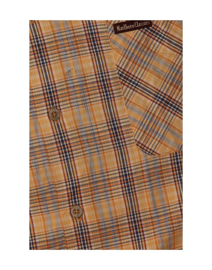 Marlboro Classics Mens Short Sleeve Shirt 2XL Beige Check