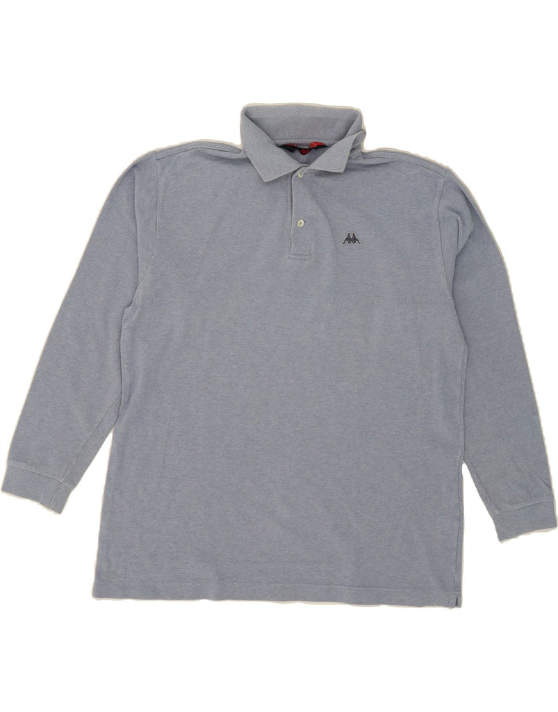 KAPPA Mens Long Sleeve Polo Shirt Large Blue Cotton Vintage Kappa and Second-Hand Kappa from Messina Hembry 
