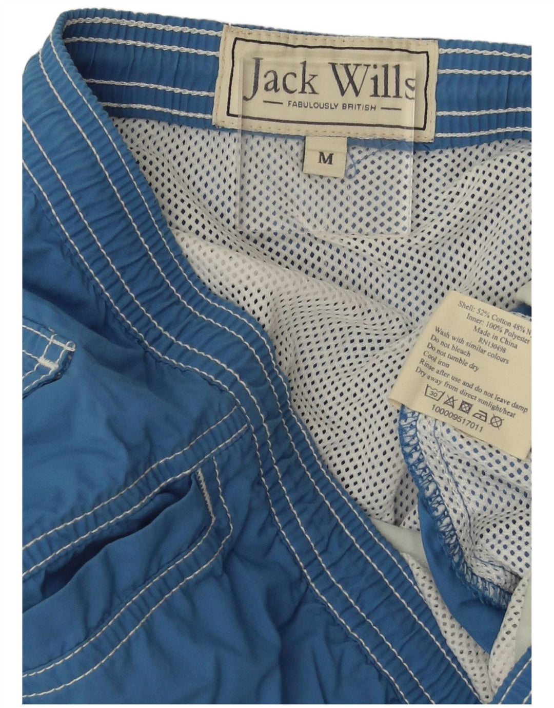Jack Wills Mens Swimming Shorts Medium Blue Cotton