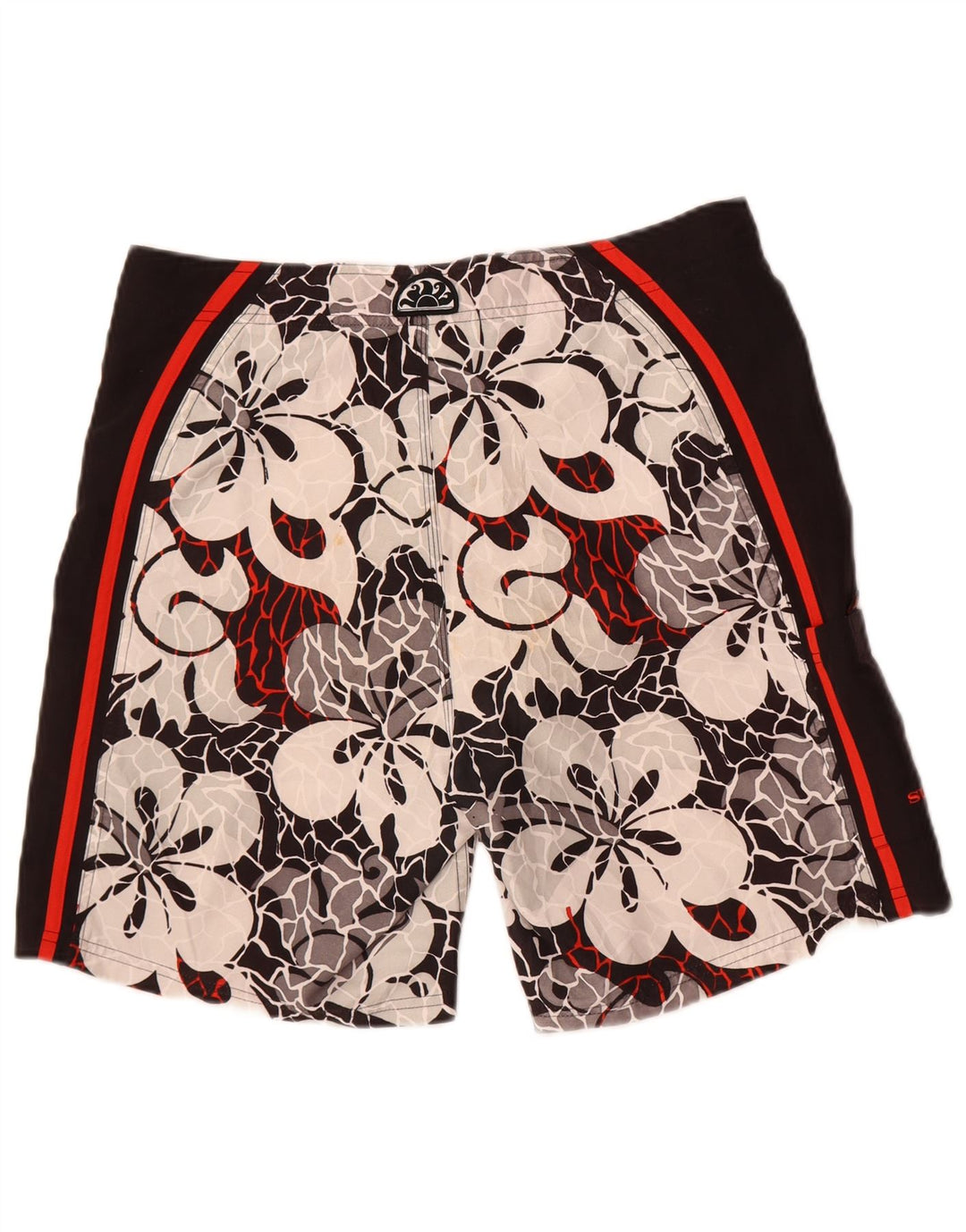 Sundek Mens Graphic Swimming Shorts Medium  Black Floral Polyester
