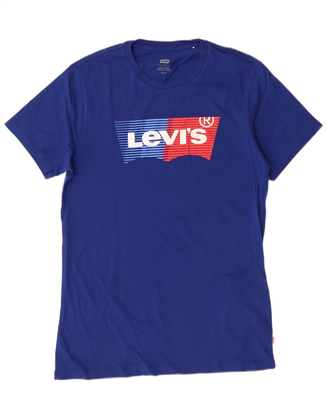 LEVI'S Mens Graphic T-Shirt Top Small Blue Cotton