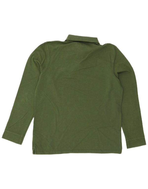 Timberland Mens Long Sleeve Slim Fit Polo Shirt XL Green Cotton