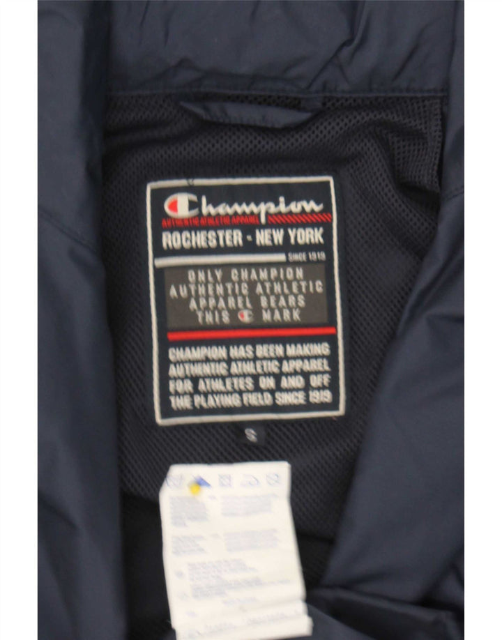 Champion Mens Hooded Rain Jacket UK 36 Small Navy Blue Polyamide