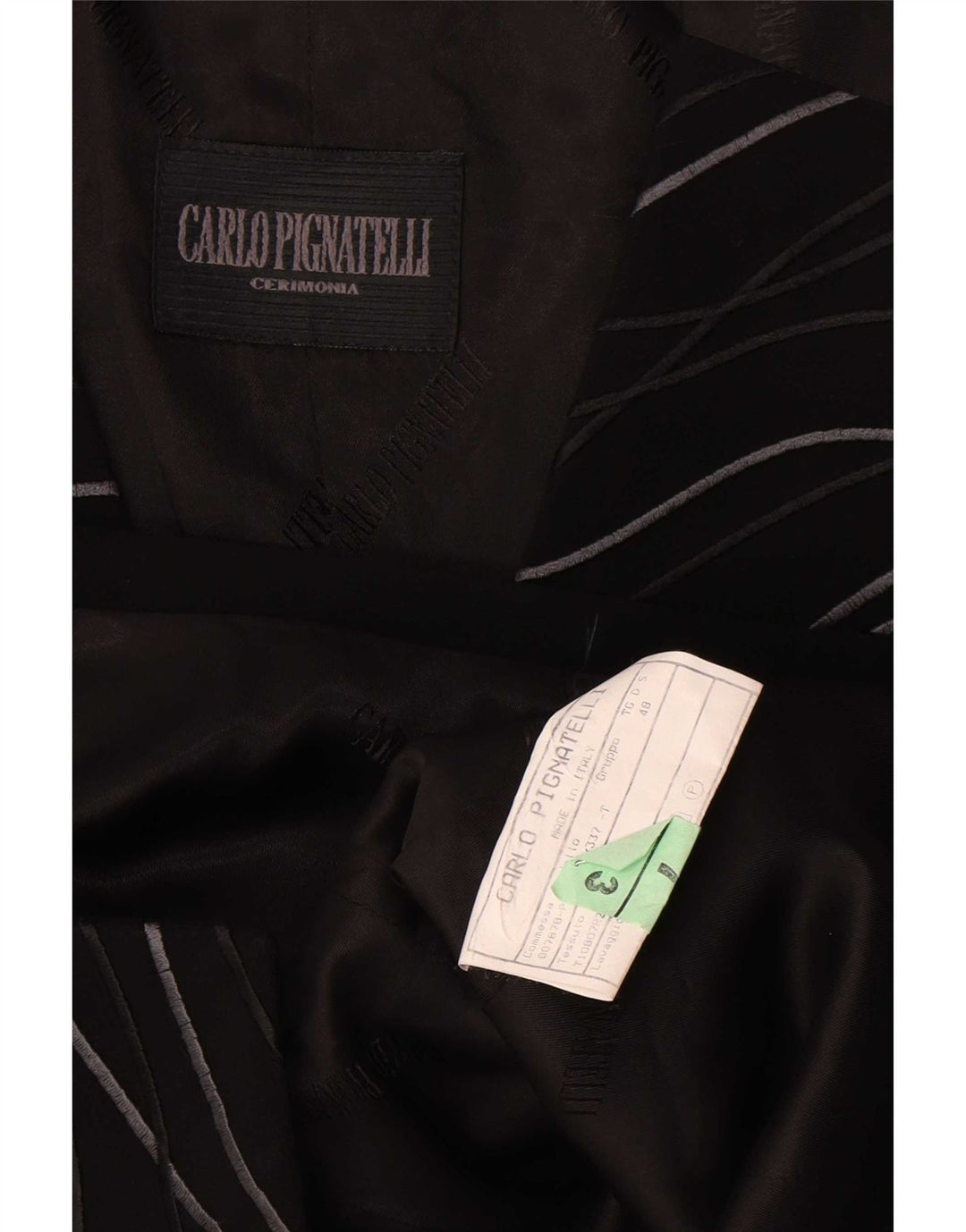 Carlo Pignatelli Mens Waistcoat IT 48 Medium Black Striped Acetate