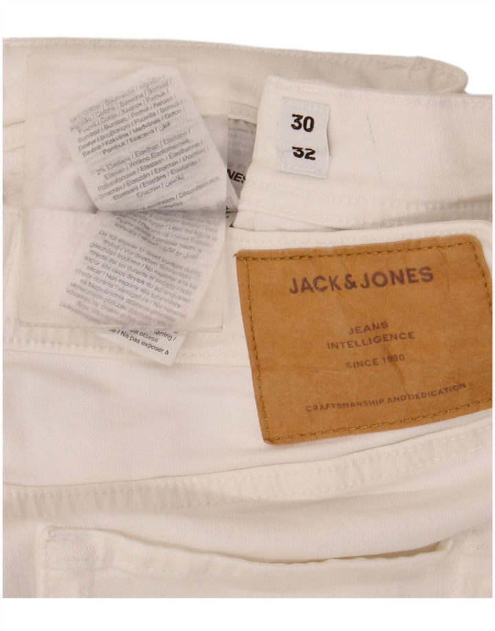 Jack & Jones Mens Slim Jeans W30 L26 White Cotton