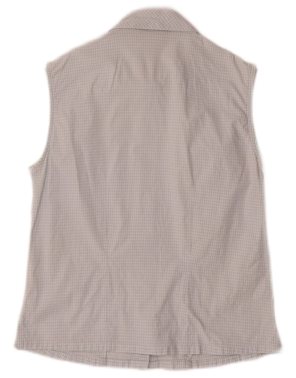 Vintage Girls Sleeveless Shirt 13-14 Years Blue Gingham