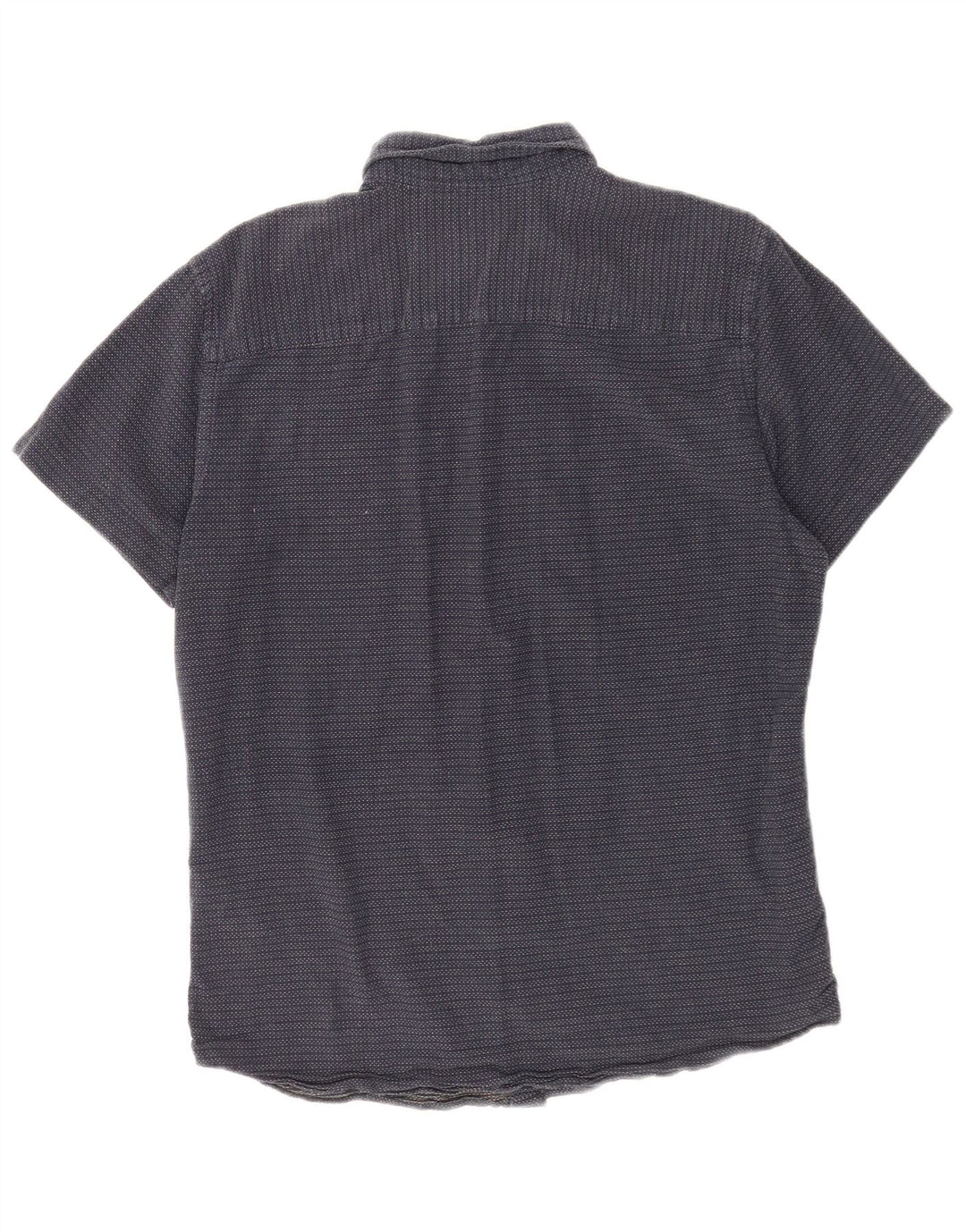Jack & Jones Mens Short Sleeve Shirt Large Navy Blue Spotted Cotton