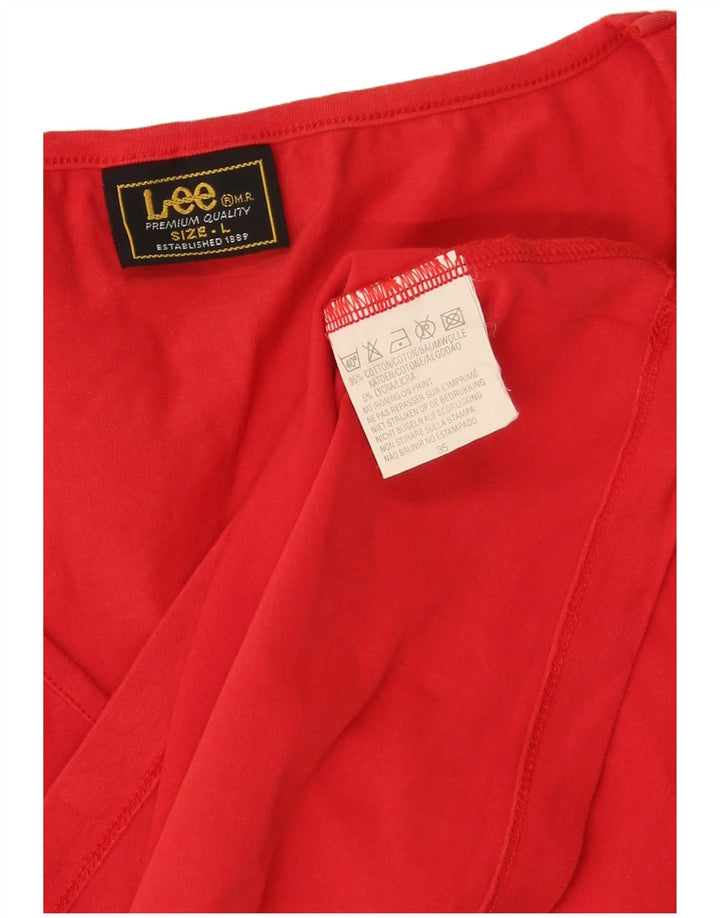 Lee Womens Crop Vest Top UK 14 Large Red Cotton