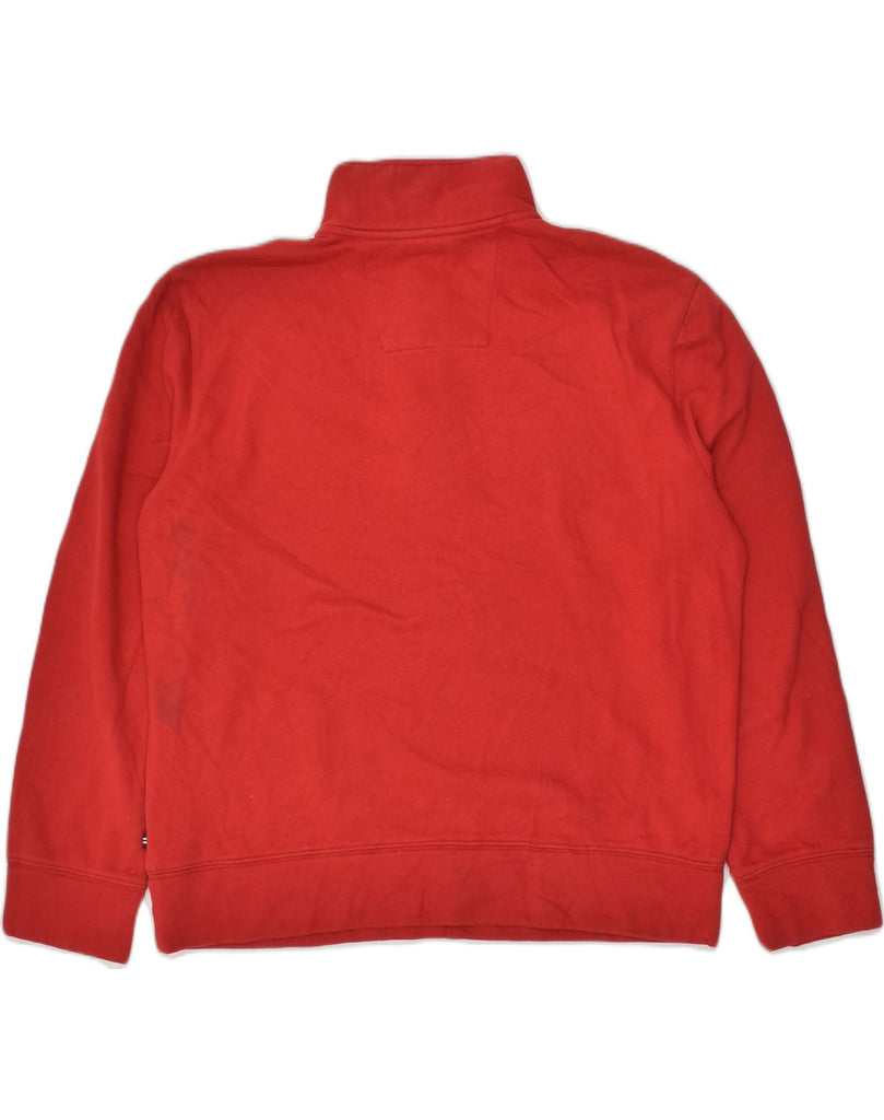 NAUTICA Mens Button Neck Sweatshirt Jumper Medium Red Cotton | Vintage Nautica | Thrift | Second-Hand Nautica | Used Clothing | Messina Hembry 