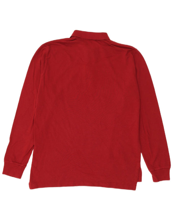Polo Ralph Lauren Mens Long Sleeve Polo Shirt Medium Red Cotton