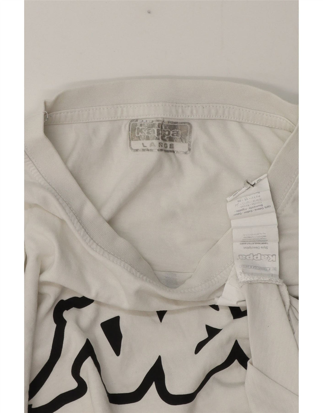 Kappa Mens Graphic T-Shirt Top Large White Cotton