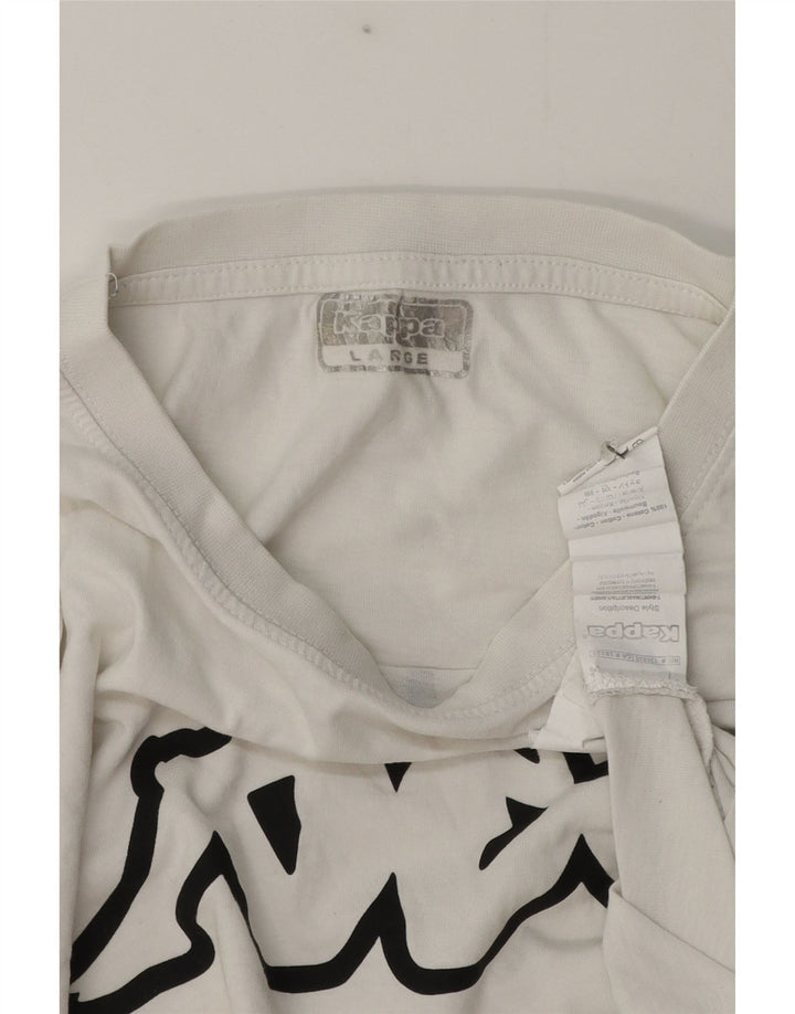 Kappa Mens Graphic T-Shirt Top Large White Cotton