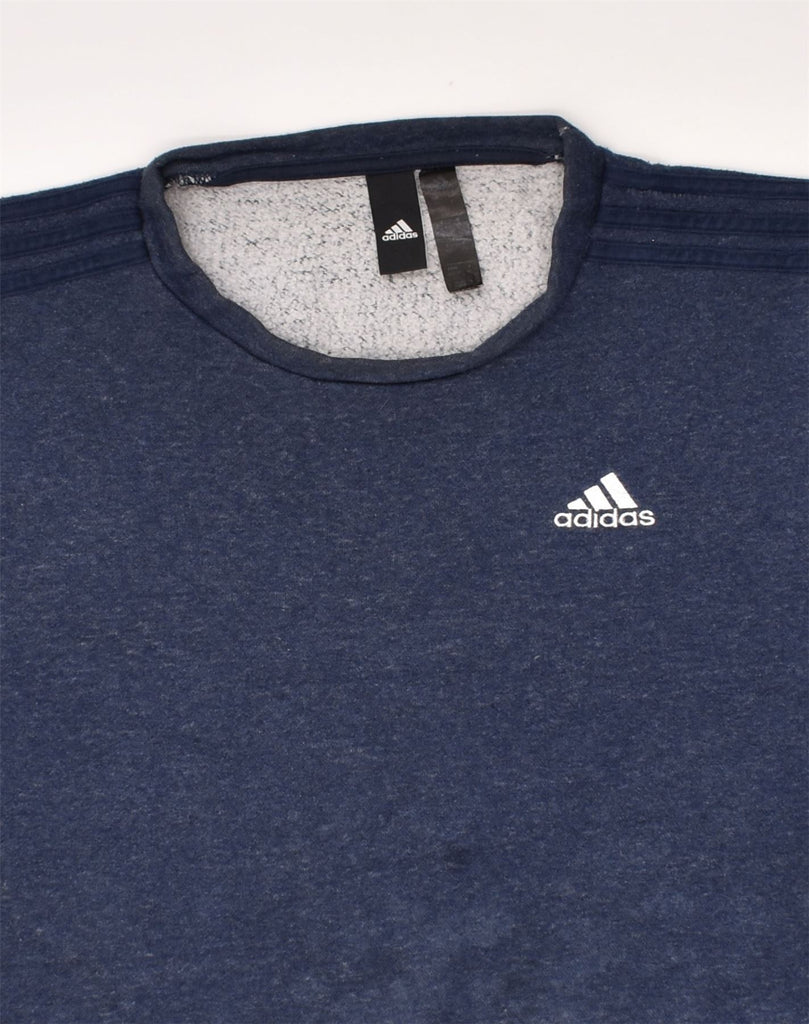 ADIDAS Mens Sweatshirt Jumper XS Navy Blue Cotton | Vintage Adidas | Thrift | Second-Hand Adidas | Used Clothing | Messina Hembry 