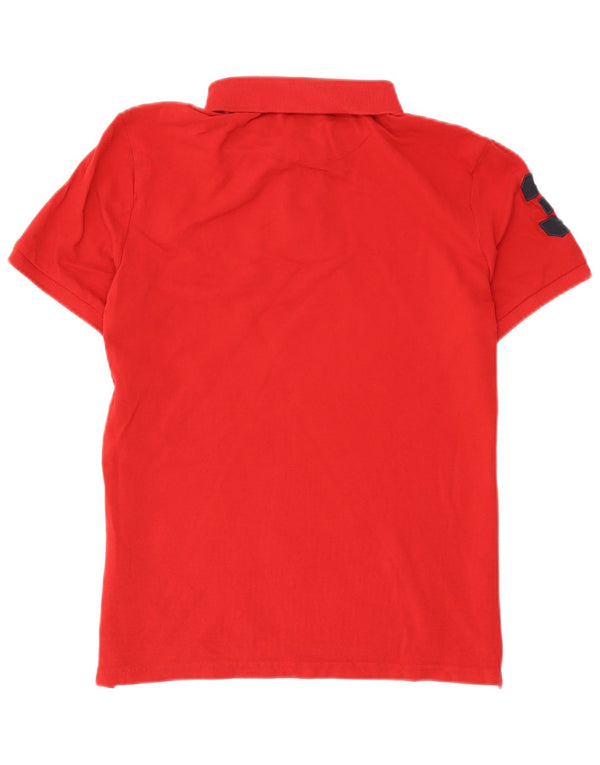 U.S. Polo Assn. Mens Graphic Classic Fit Polo Shirt Medium Red Cotton
