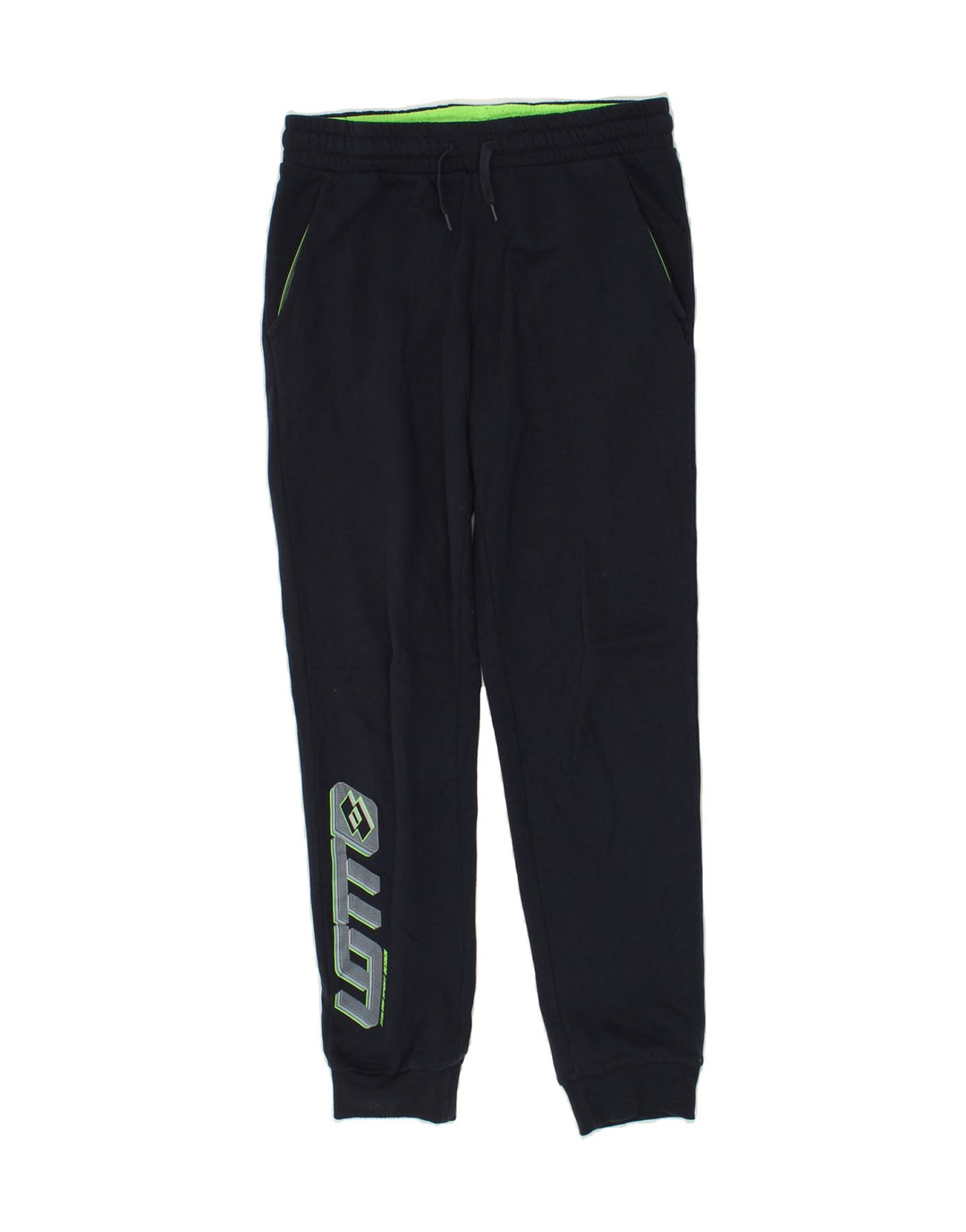 LOTTO Womens Graphic Tracksuit Trousers Joggers Large Navy Blue | Vintage Lotto | Thrift | Second-Hand Lotto | Used Clothing | Messina Hembry 