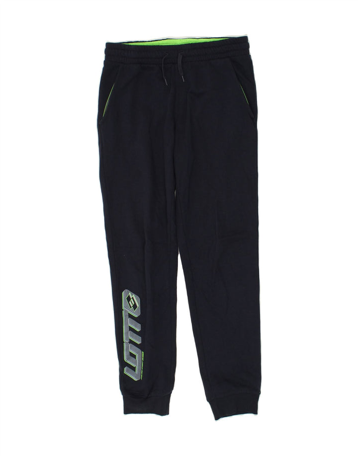 LOTTO Womens Graphic Tracksuit Trousers Joggers Large Navy Blue | Vintage Lotto | Thrift | Second-Hand Lotto | Used Clothing | Messina Hembry 