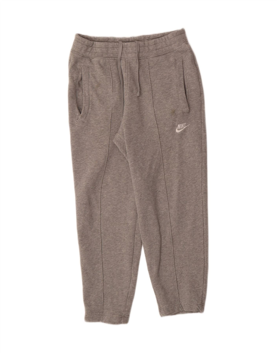 NIKE Womens Crop Tracksuit Trousers UK 12 Medium  Grey Cotton Vintage Nike and Second-Hand Nike from Messina Hembry 