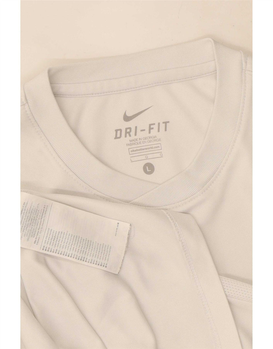 Nike Mens Dri Fit T-Shirt Top Large White Polyester