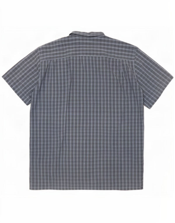 Columbia Mens Short Sleeve Shirt 2XL Blue Check Cotton