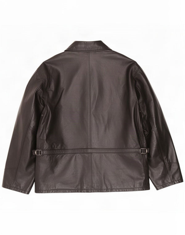 Vintage Mens Leather Jacket IT 56 3XL Black