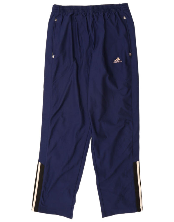 ADIDAS Mens Climalite Tracksuit Trousers Large  Navy Blue Colourblock
