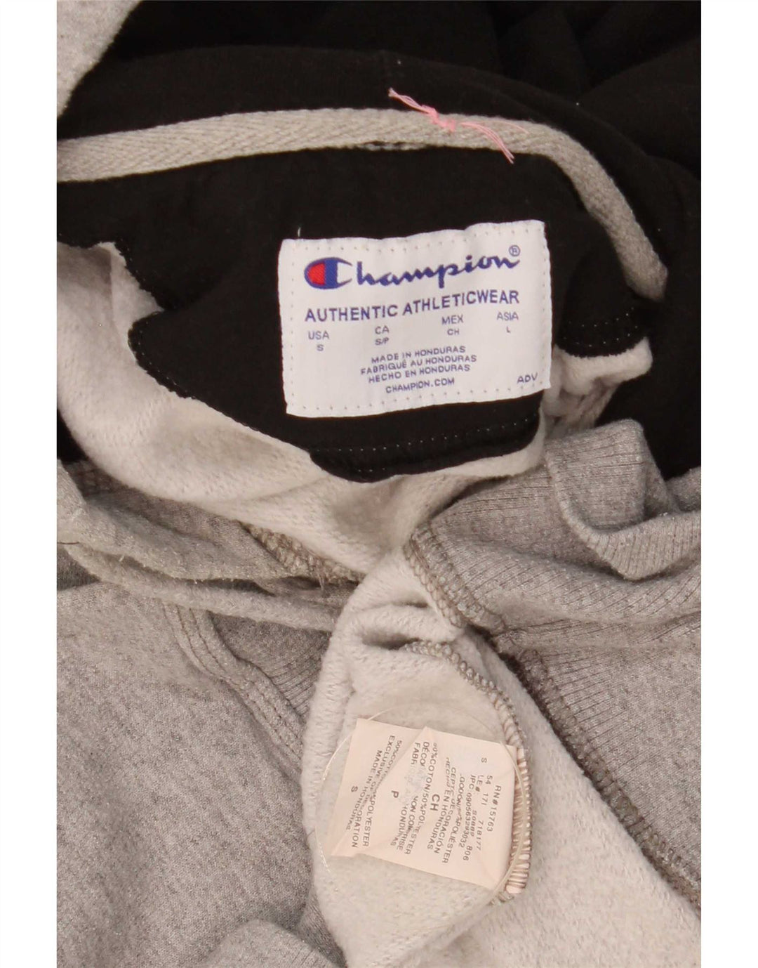 Champion Mens Hoodie Jumper Small Grey Cotton