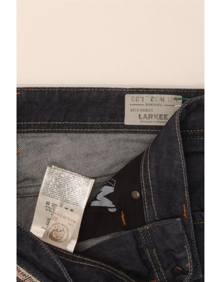 DIESEL Mens Larkee Regular Fit Straight Jeans W32 L32 Navy Blue Cotton