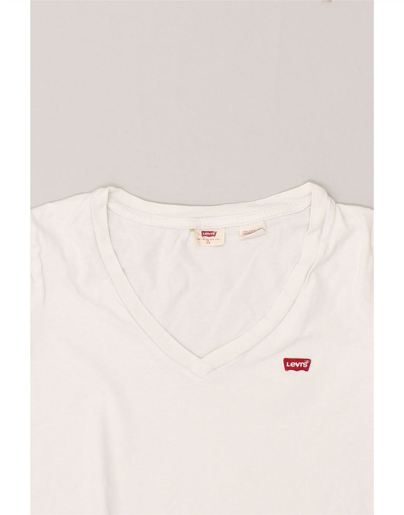 LEVI'S Womens T-Shirt Top UK 6 XS White Vintage Levi's and Second-Hand Levi's from Messina Hembry 