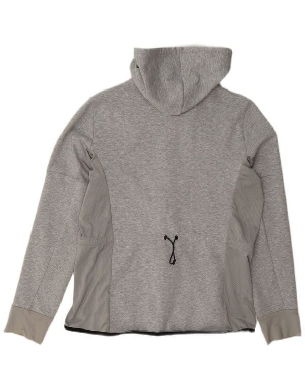 Adidas Womens Zip Hoodie Sweater UK 16/18 Large Grey Cotton