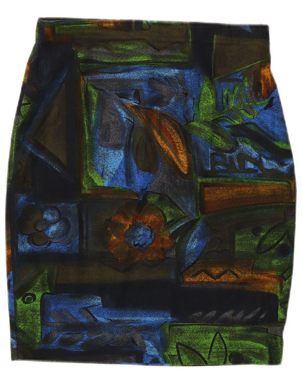 Vintage Womens Pencil Skirt W28 Medium Multicoloured Floral Polyester