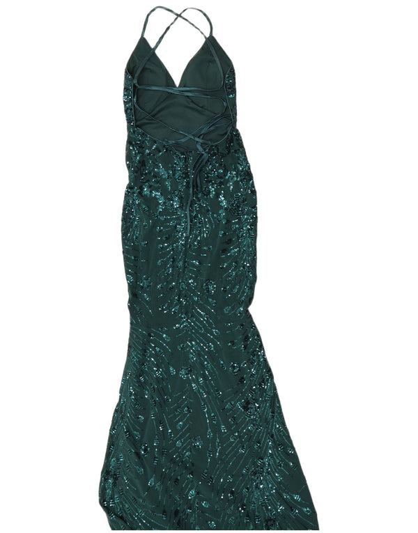 Quiz Womens Halter Mermaid Dress UK 8 Small Green Polyester
