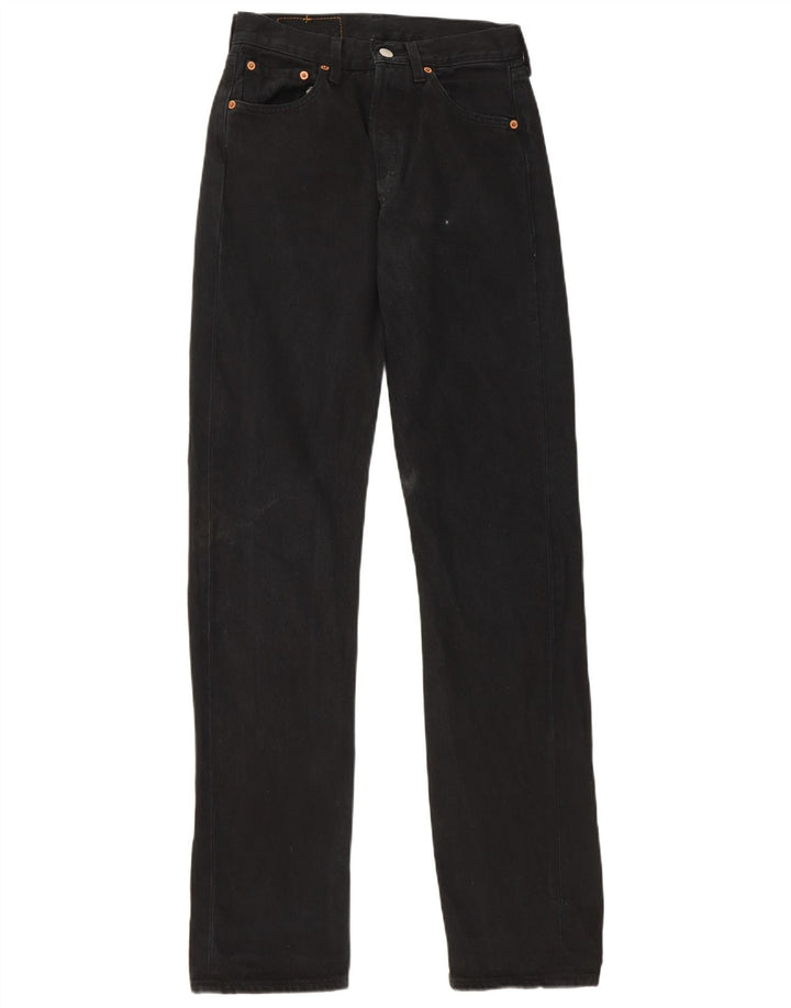 Levi's Womens 501 Straight Jeans W28 L34 Black Cotton