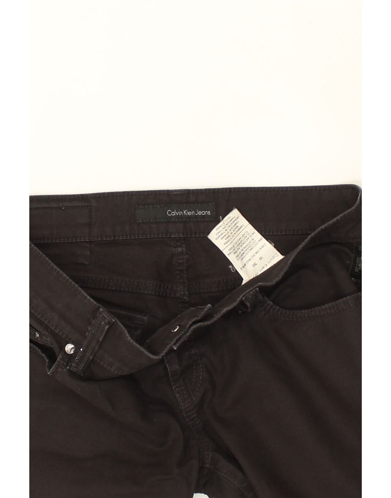 CALVIN KLEIN Womens Slim Casual Trousers W30 L27  Black Cotton | Vintage Calvin Klein | Thrift | Second-Hand Calvin Klein | Used Clothing | Messina Hembry 