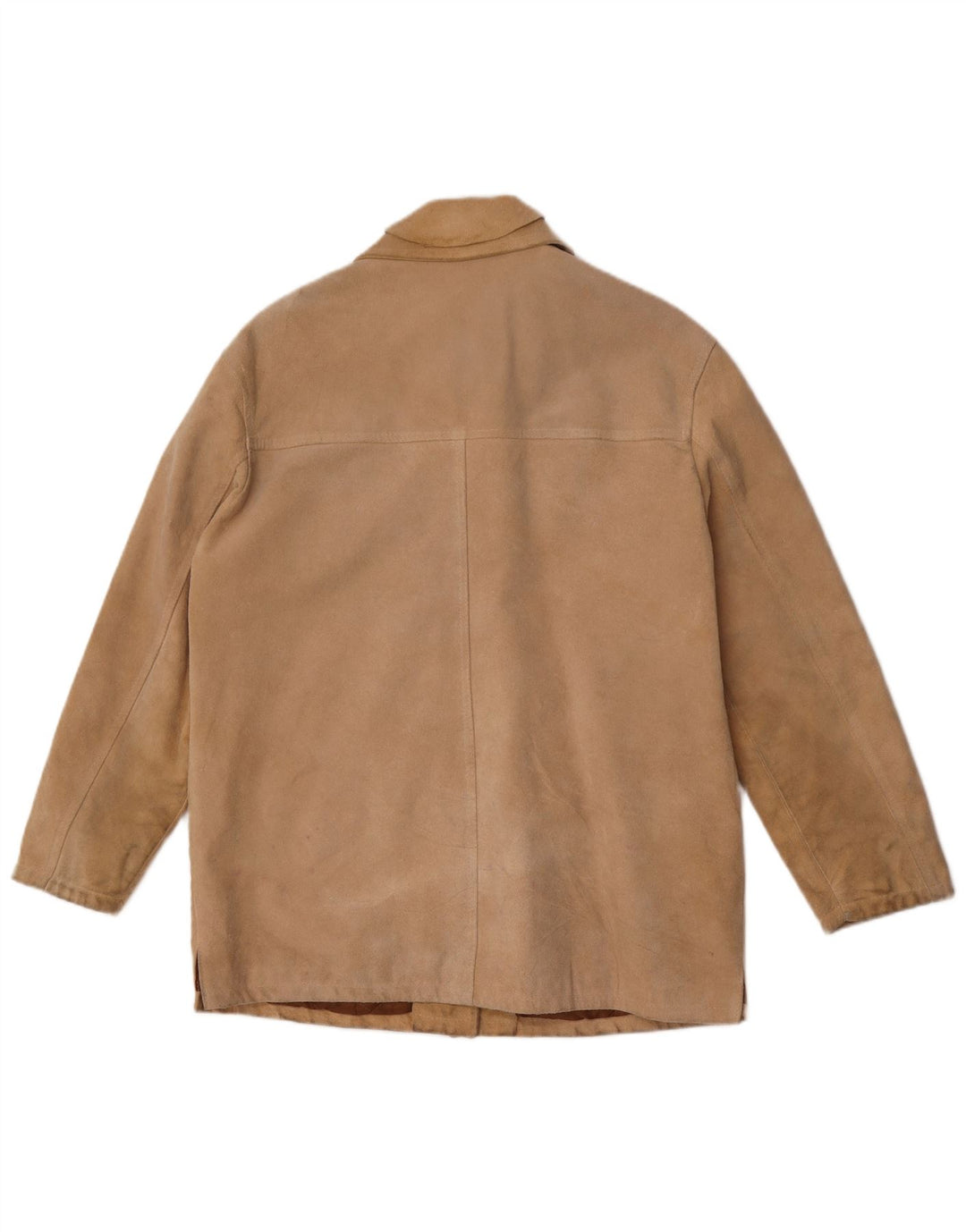 Vintage Womens Suede Jacket IT 44 Medium Beige Leather