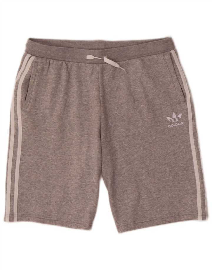 ADIDAS Boys Sport Shorts 13-14 Years Grey Cotton
