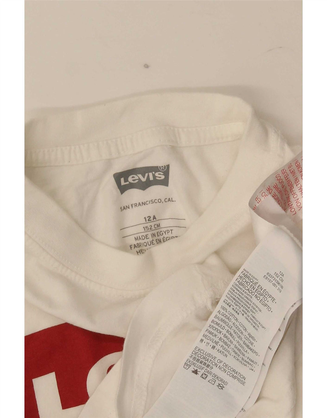 Levi's Boys Graphic T-Shirt Top 11-12 Years White Cotton