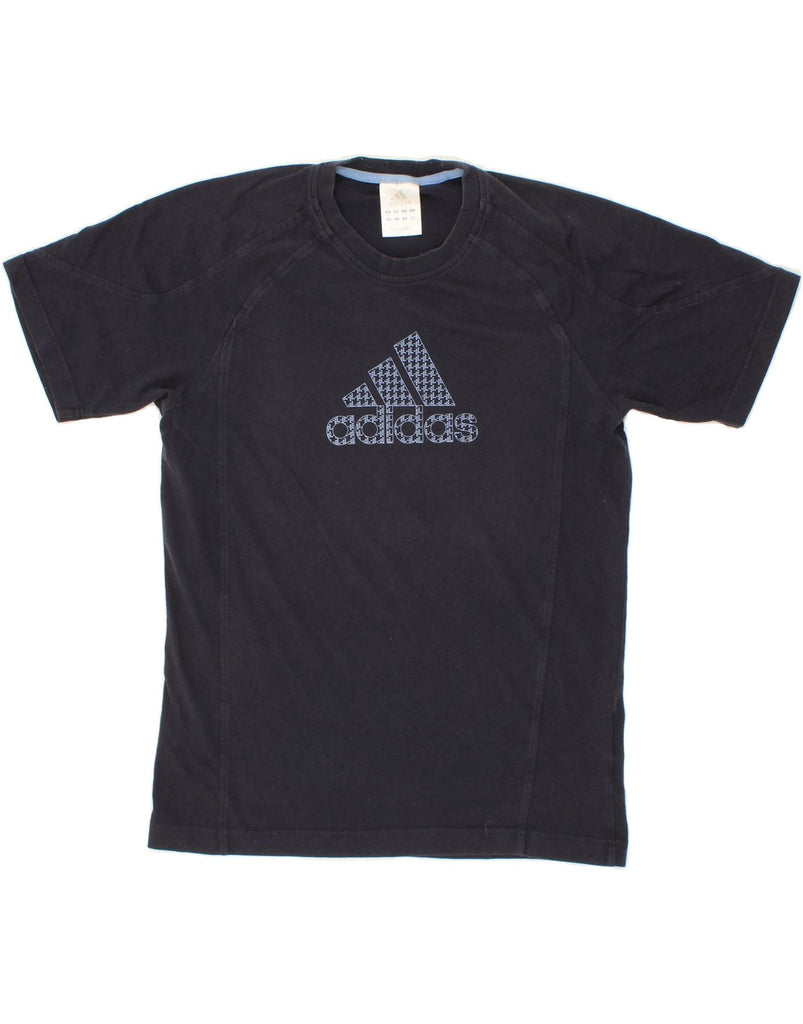 ADIDAS Mens Graphic T-Shirt Top UK 38/40 Medium Navy Blue Cotton Vintage Adidas and Second-Hand Adidas from Messina Hembry 