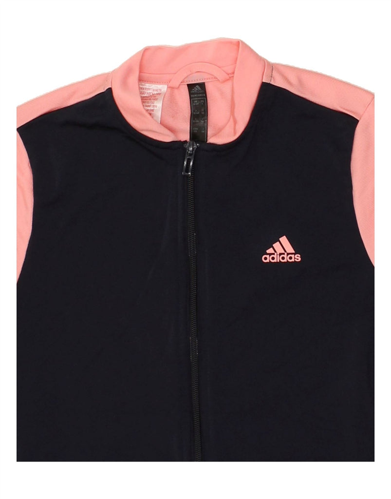 ADIDAS Girls Tracksuit Top Jacket 13-14 Years Pink Colourblock Polyester | Vintage Adidas | Thrift | Second-Hand Adidas | Used Clothing | Messina Hembry 