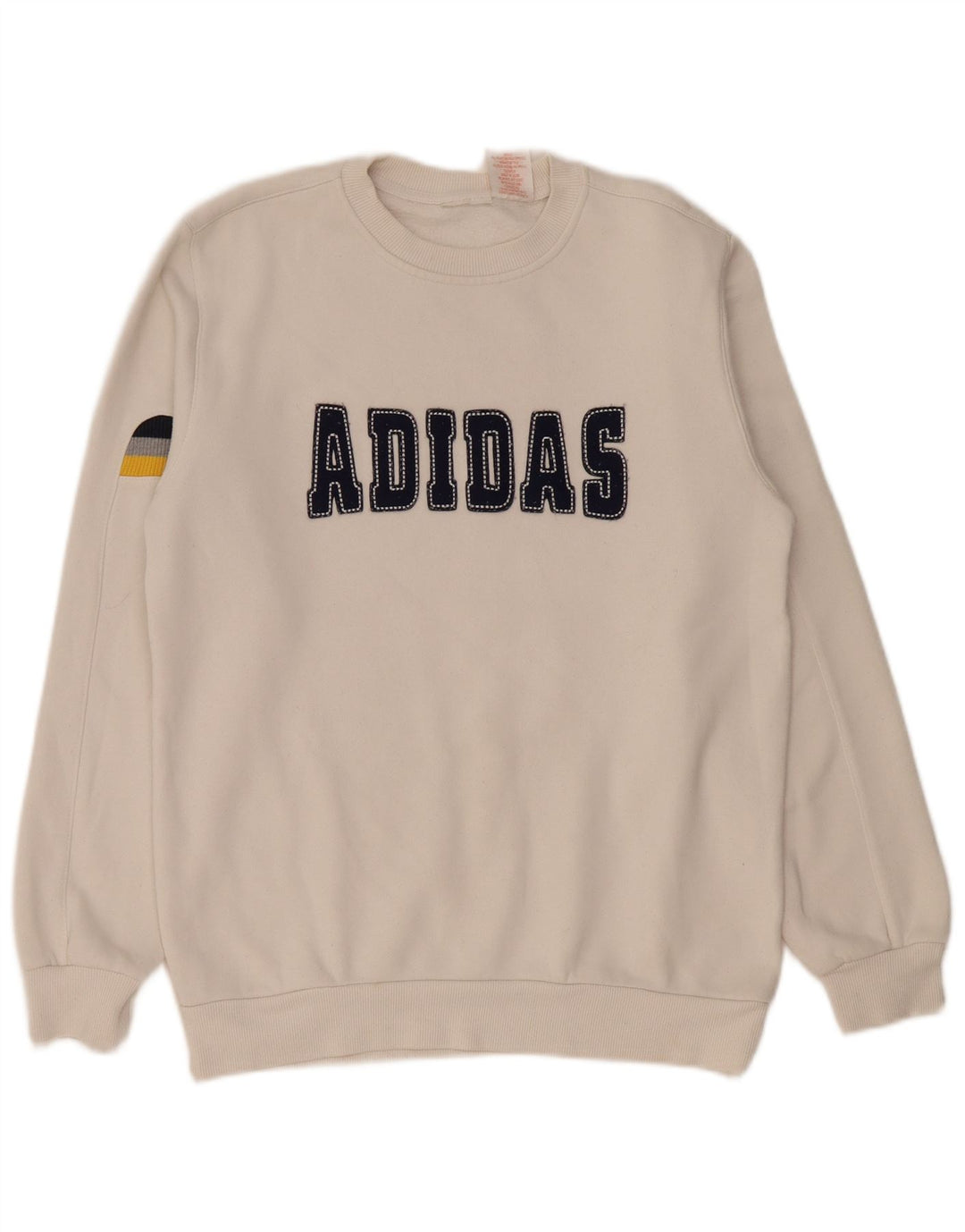 Adidas Womens Graphic Sweatshirt Jumper UK 14 Medium White Cotton