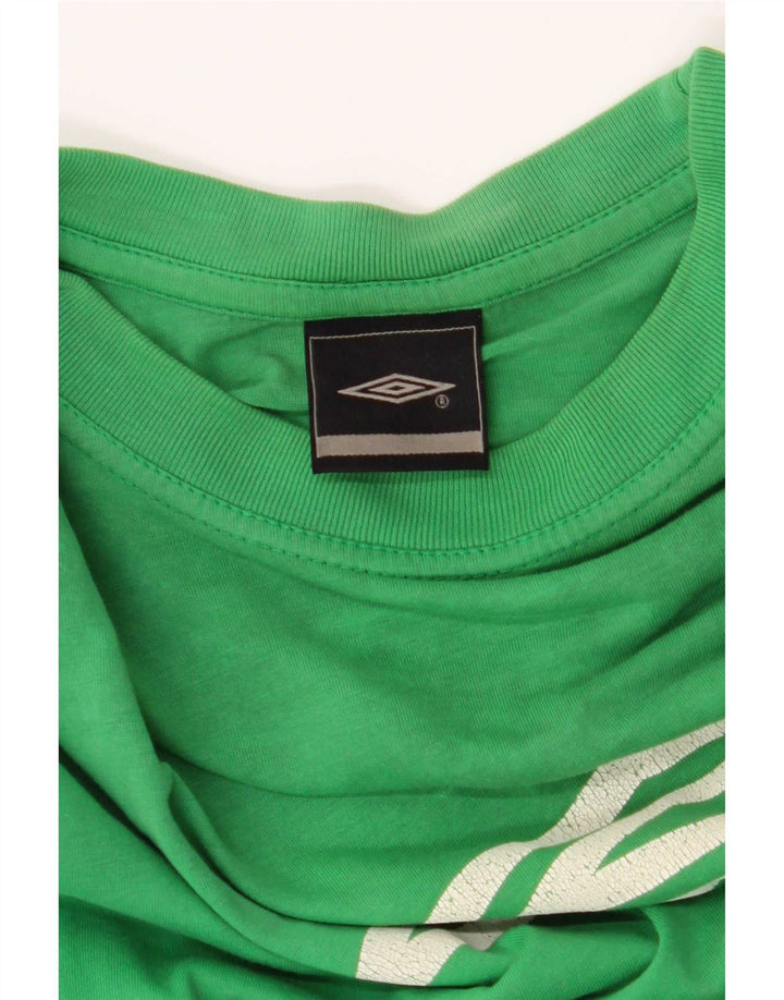 Umbro Mens Graphic T-Shirt Top Medium Green Cotton