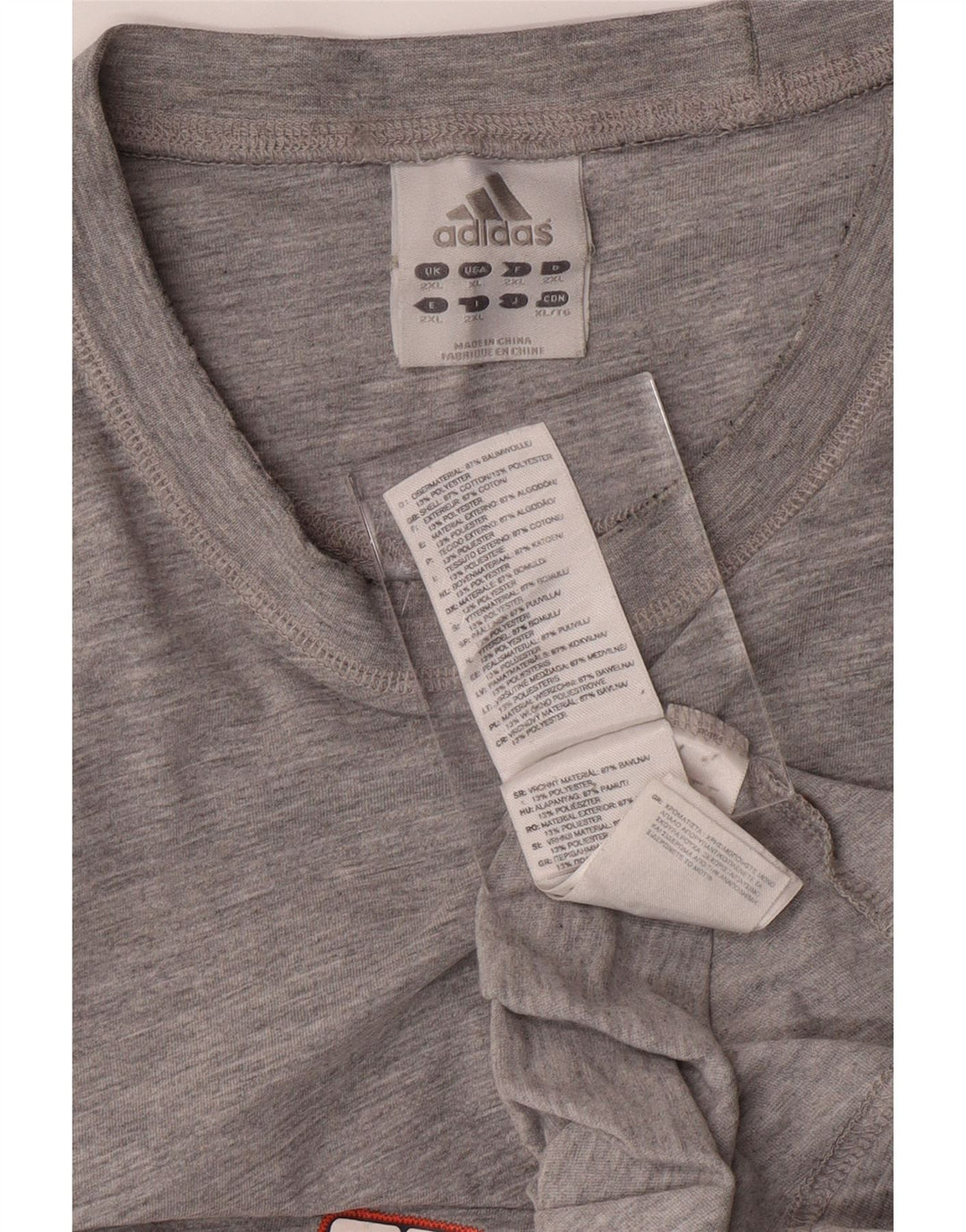 ADIDAS Mens Graphic T-Shirt Top 2XL Grey Cotton Vintage Adidas and Second-Hand Adidas from Messina Hembry 