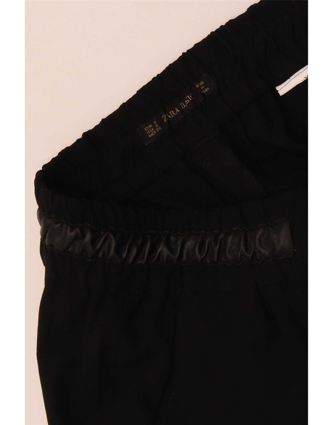 Zara Womens Crop Slim Chino Trousers Small W26 L25 Black