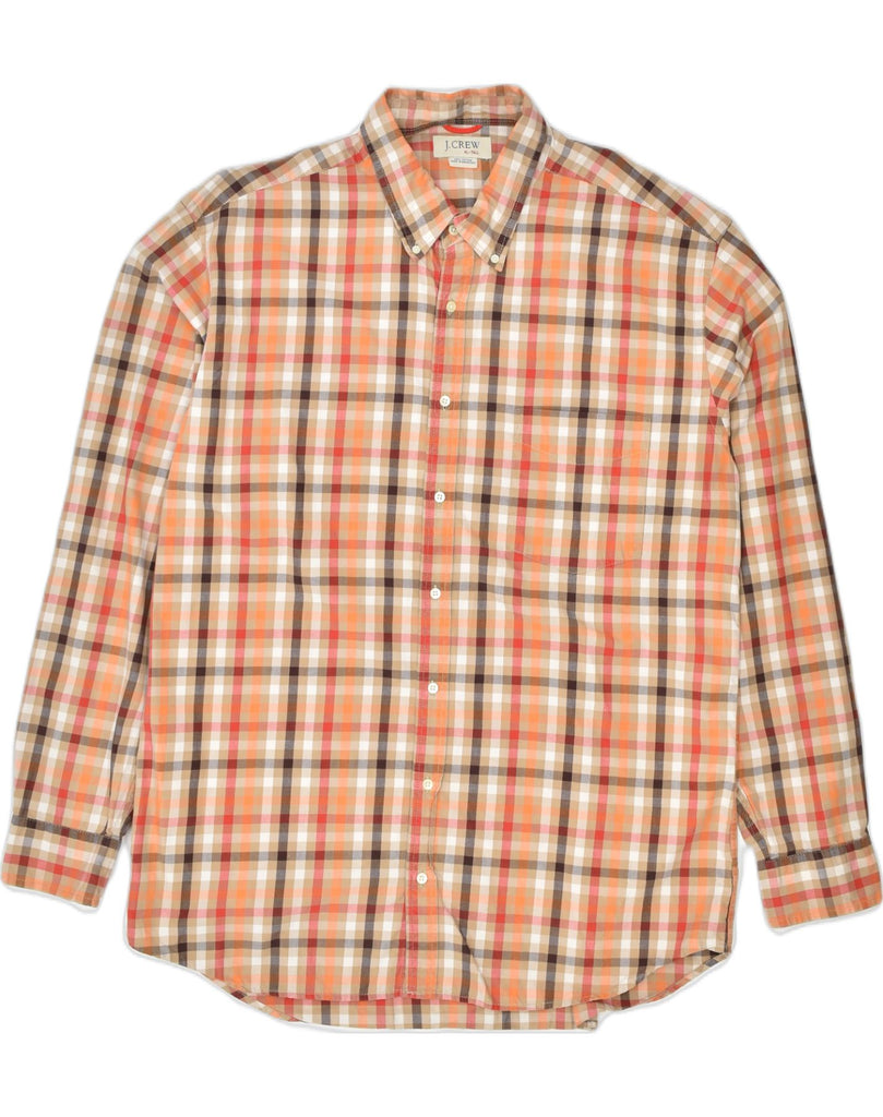 J. CREW Mens Tall Shirt XL Orange Check Cotton | Vintage | Thrift | Second-Hand | Used Clothing | Messina Hembry 