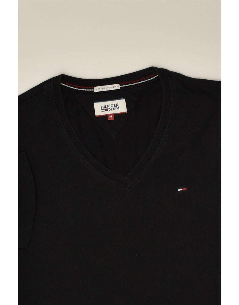 TOMMY HILFIGER Mens T-Shirt Top Medium Black Cotton | Vintage Tommy Hilfiger | Thrift | Second-Hand Tommy Hilfiger | Used Clothing | Messina Hembry 