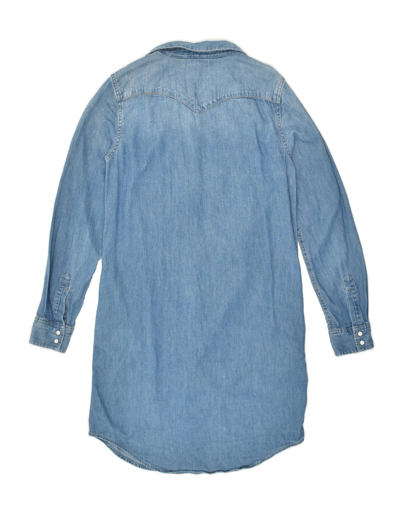 LEVI'S Womens Long Sleeve Denim Dress UK 6 XS Blue Cotton | Vintage Levi's | Thrift | Second-Hand Levi's | Used Clothing | Messina Hembry 