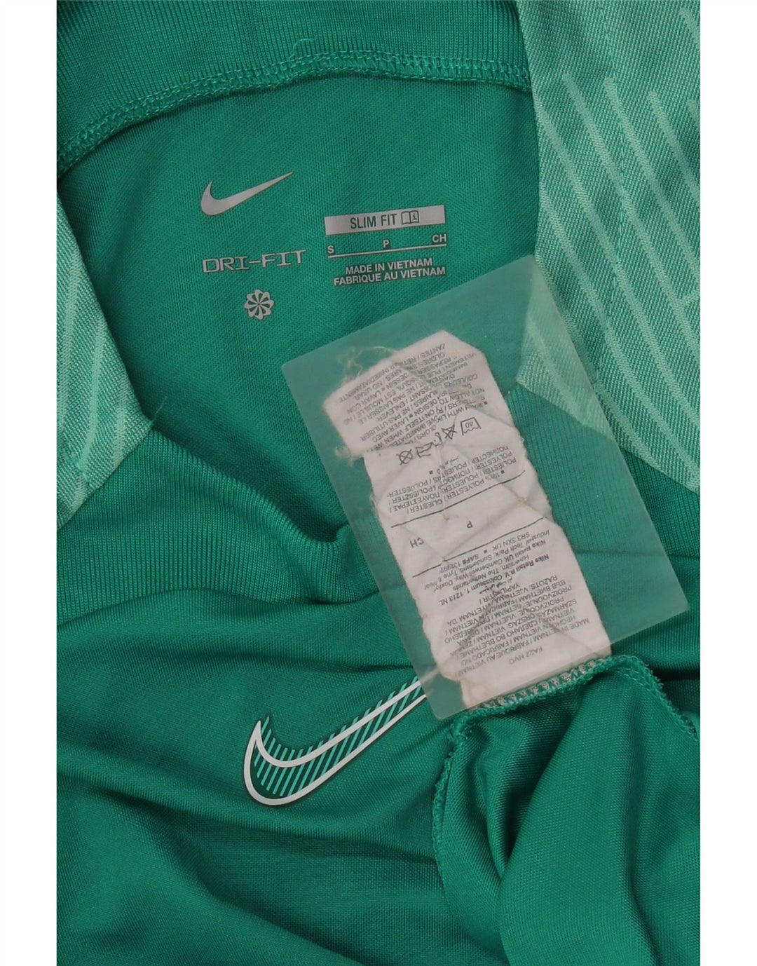 Nike Mens Dri Fit Slim Fit T-Shirt Top Small Green Polyester