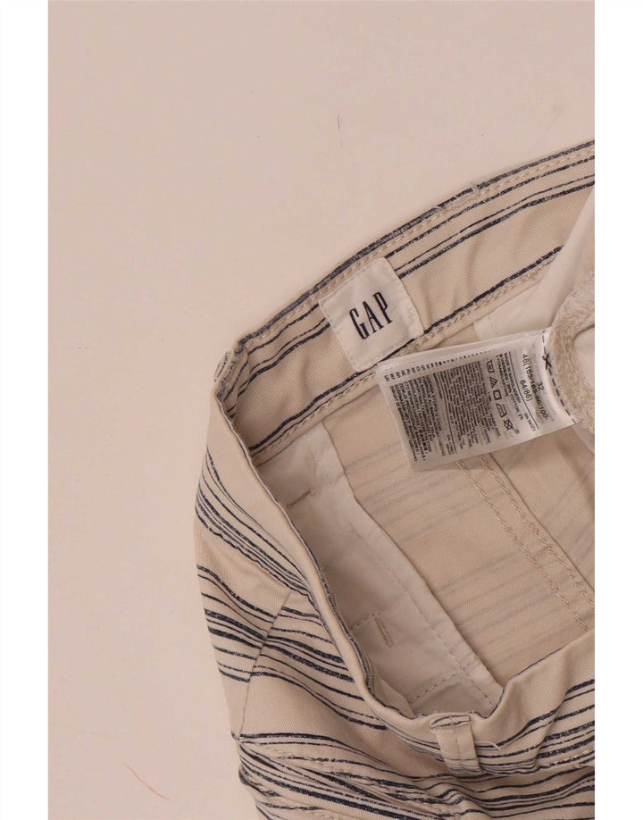 Gap Womens Chino Shorts W32 Large White Striped Cotton