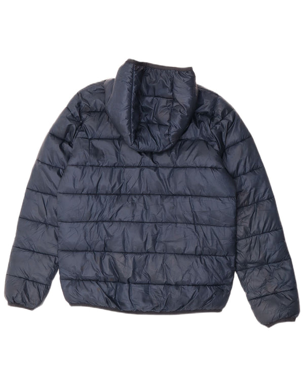 Champion Boys Hooded Padded Jacket 13-14 Years XL Navy Blue Polyester