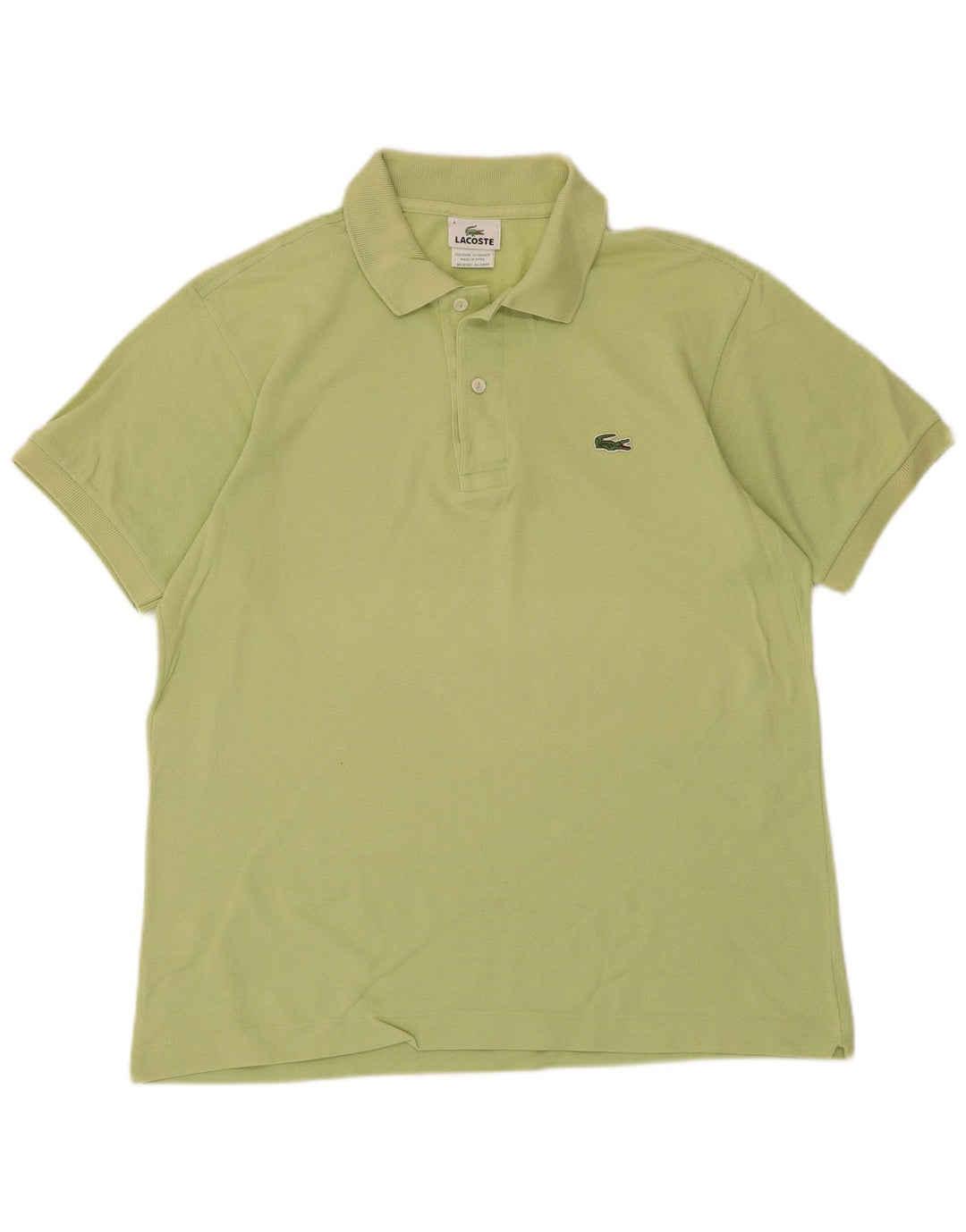 Lacoste Mens Polo Shirt Size 4 Medium Green Cotton